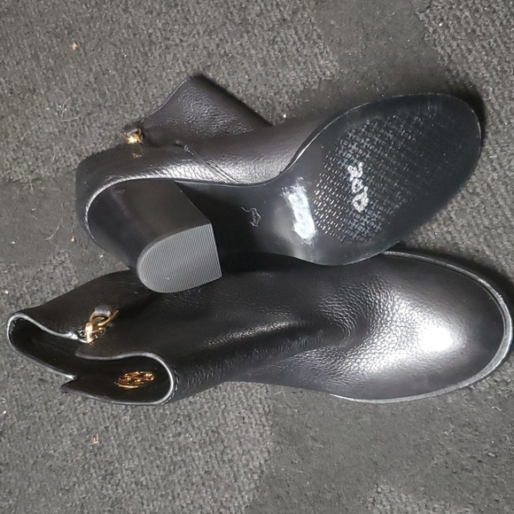 Tory Burch High Heel Boots Size 5M Thick Block Platform Heel Leather - Picture 4 of 5